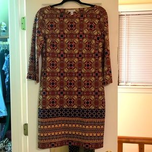 London Times Geometric Print Dress